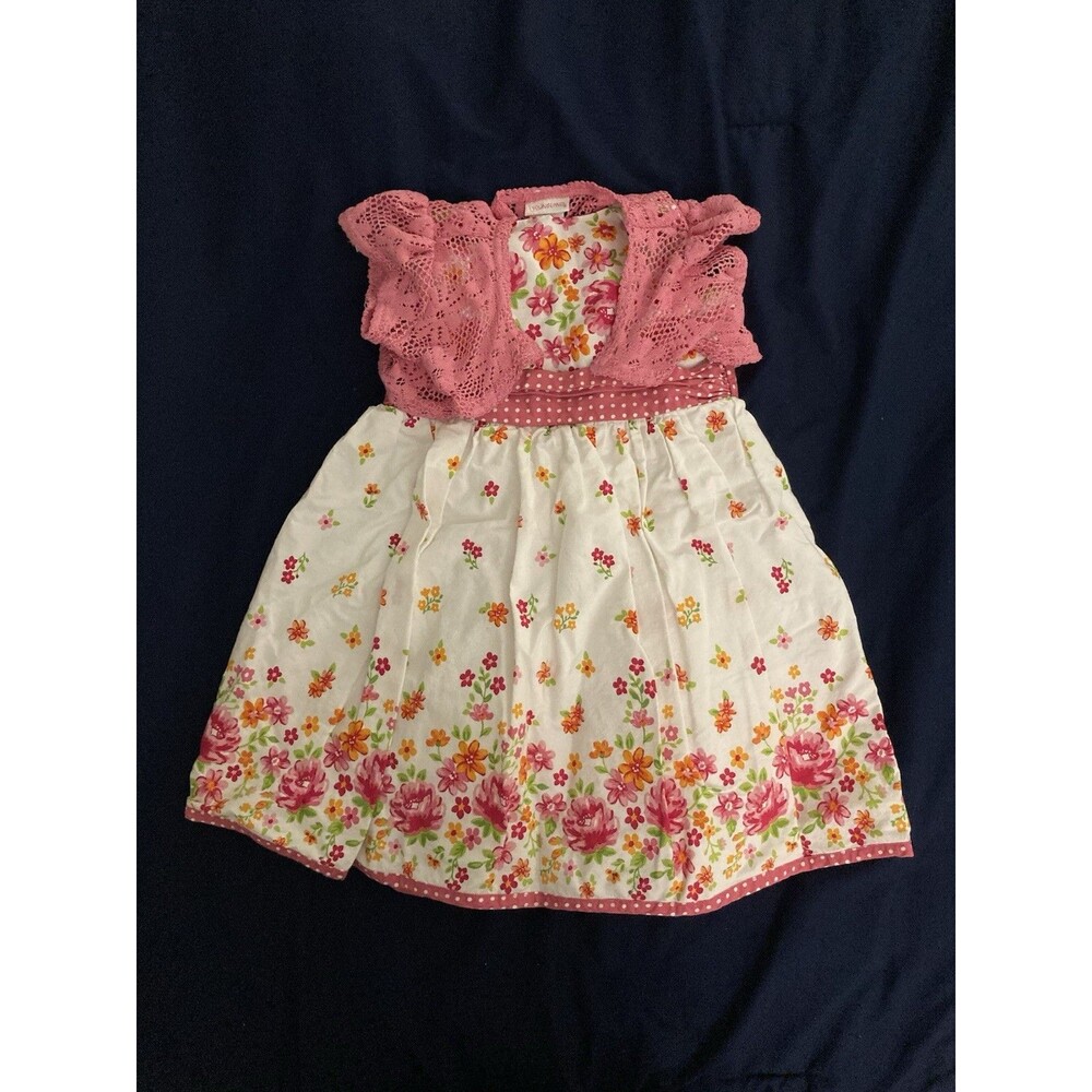 4T Youngland girl clothes - 2 piece dress | floral theme | includes sweater